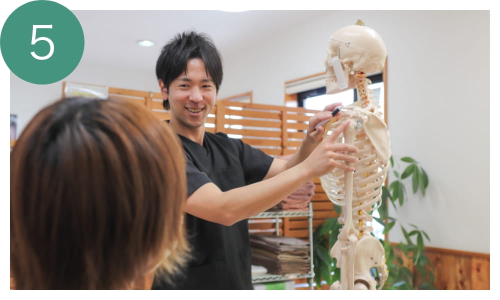 整骨院で施術後の骨格の説明