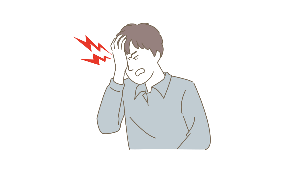 群発頭痛の男性